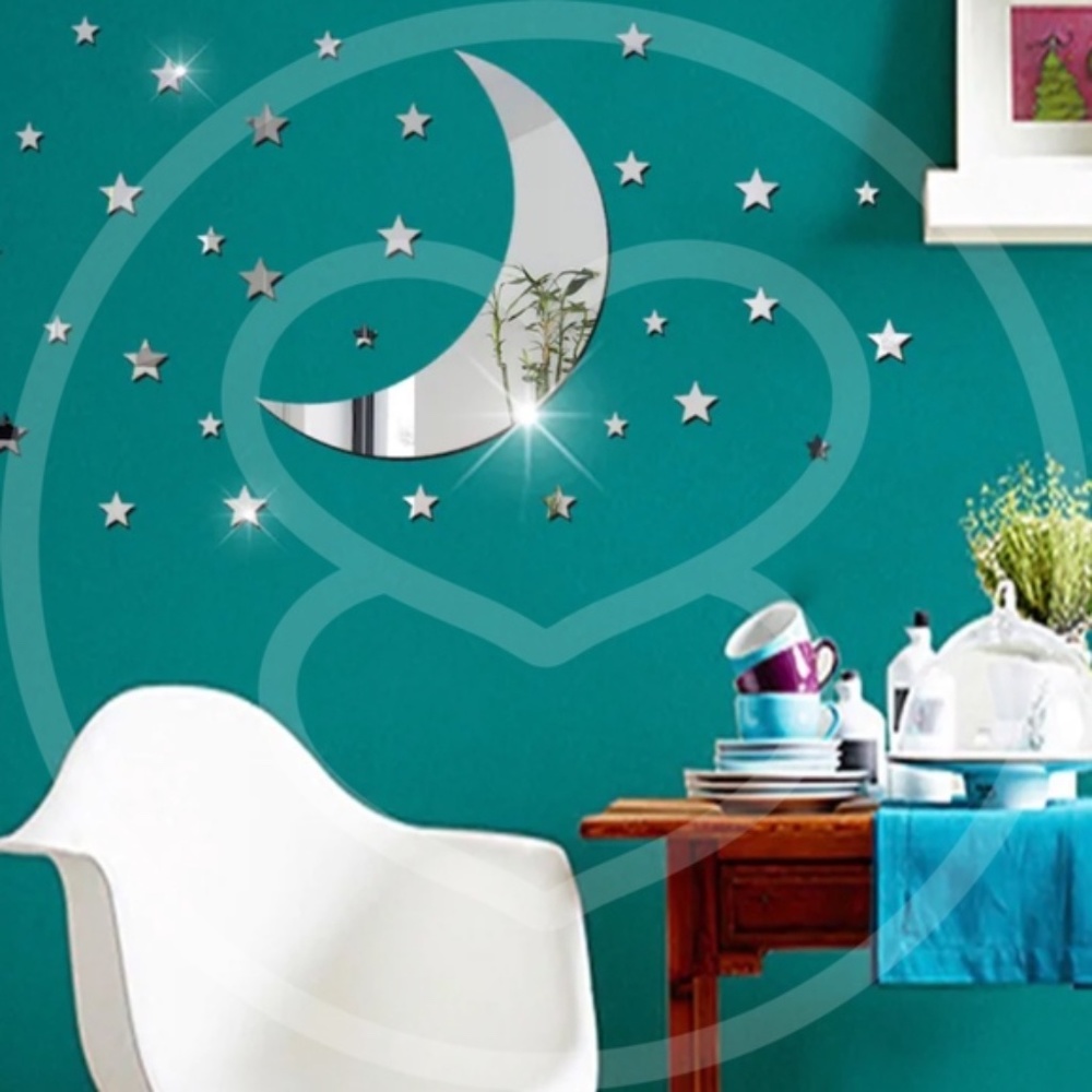 Moon & Stars Reflective Stickers / wall decor - Picture 3 of 5